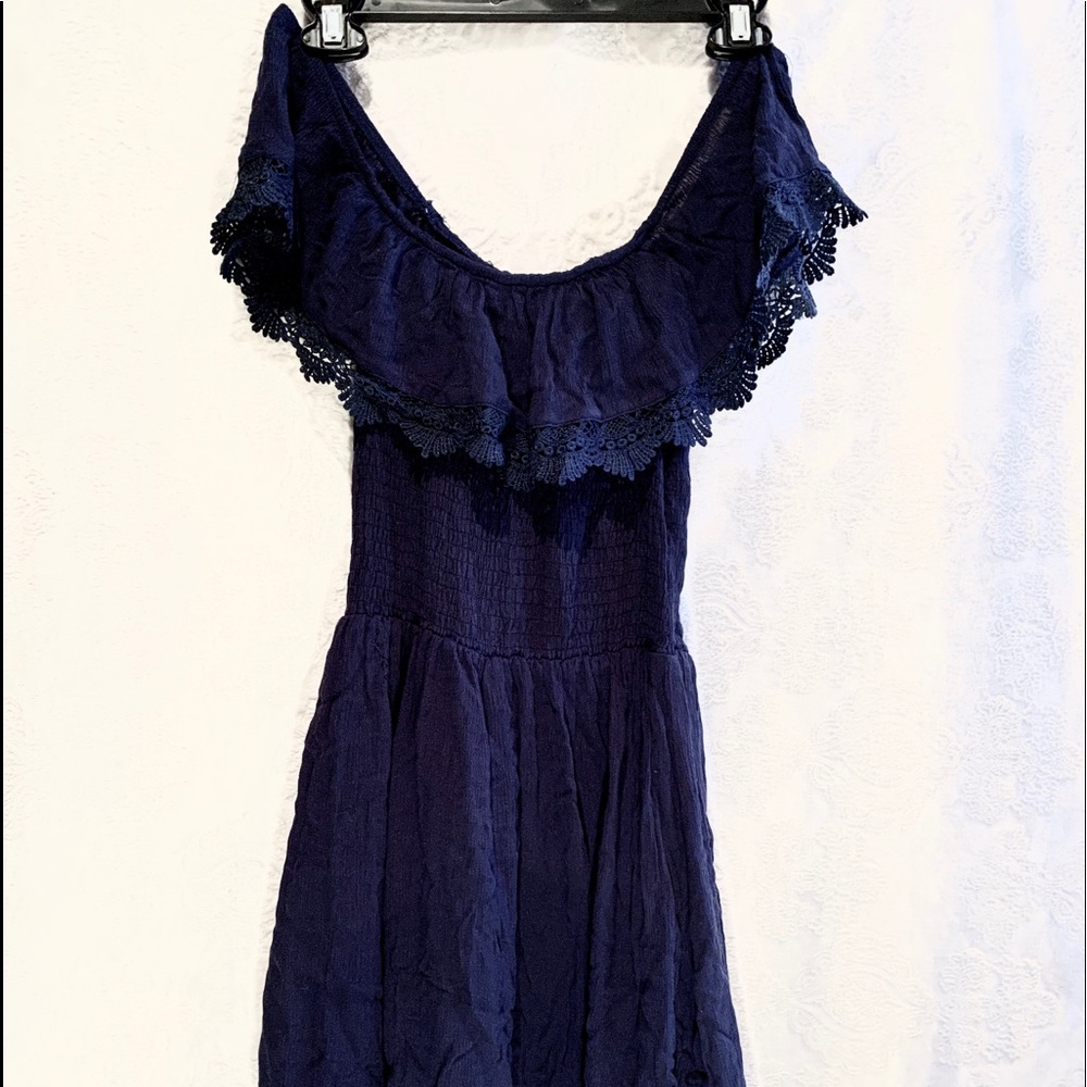 Off the Shoulder Blue Dress